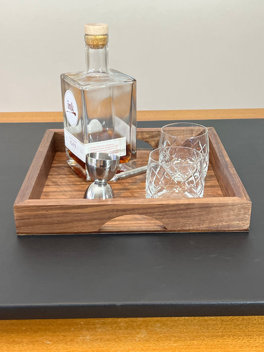 Handmade Walnut Tray - drinks, display or organising. (Item#43)