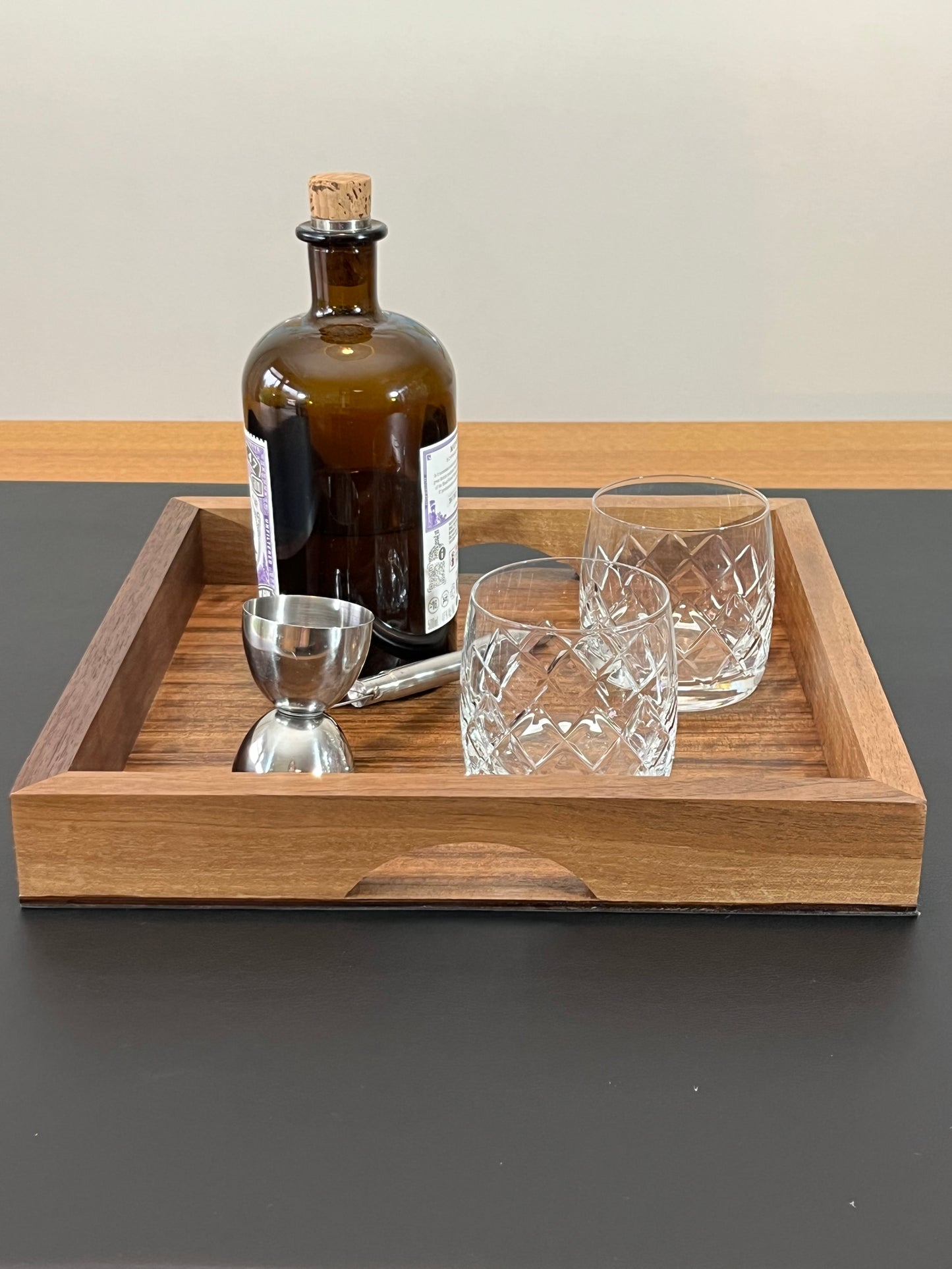 Handmade Walnut Tray - drinks, display or organising. (Item#42)