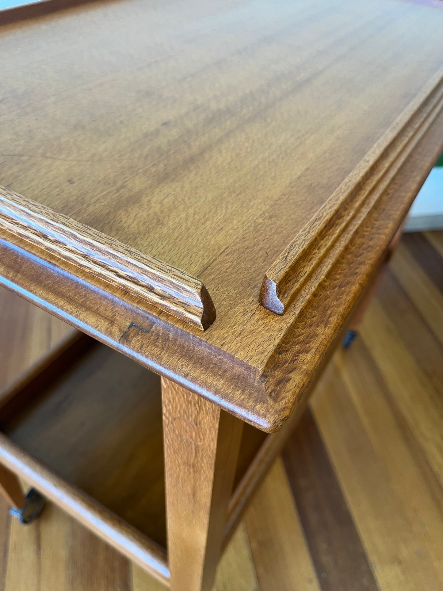 Vintage Silky Oak Drinks Trolley #35